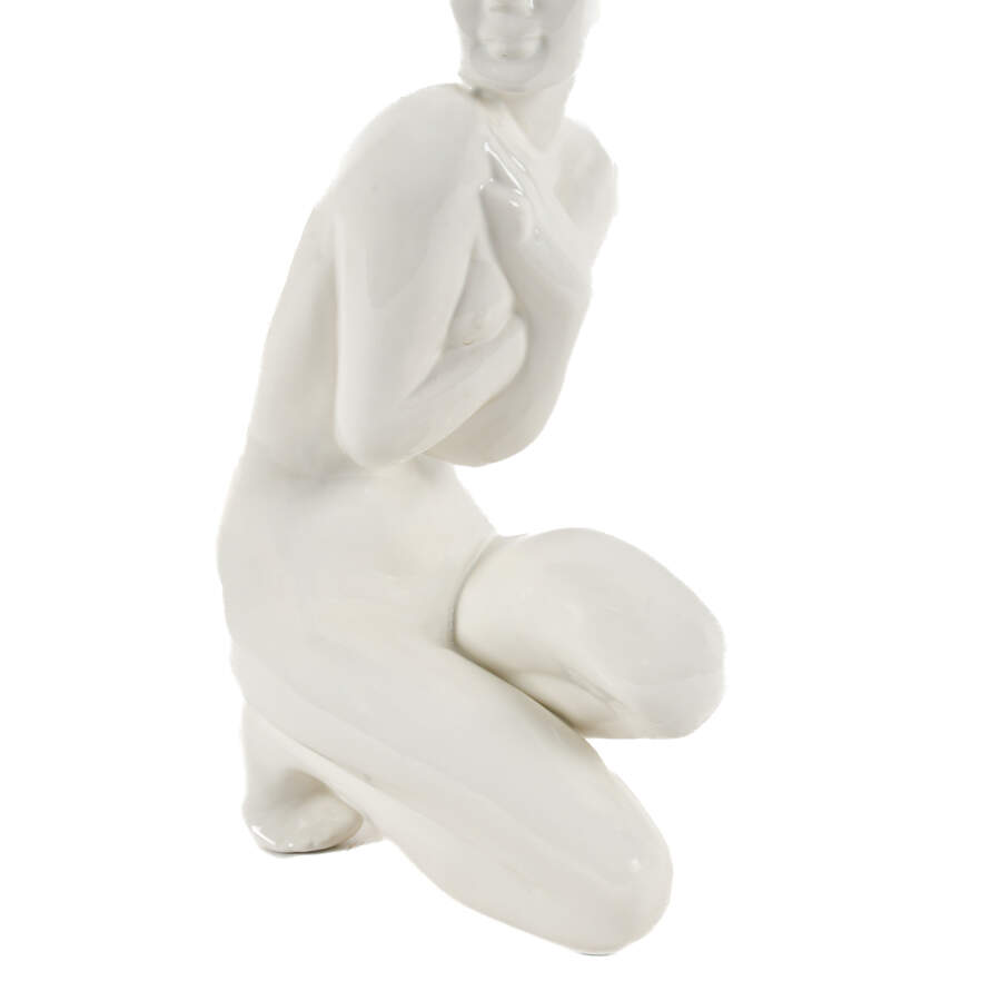 Signed Ceramic Kneeling Nude Girl-5