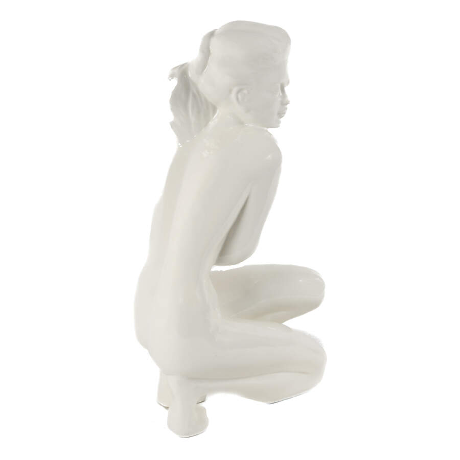 Signed Ceramic Kneeling Nude Girl-2