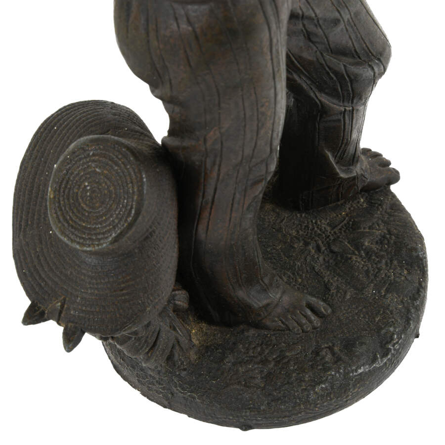Antique Grouping of Two Bronze Statues of a Farming Family-7