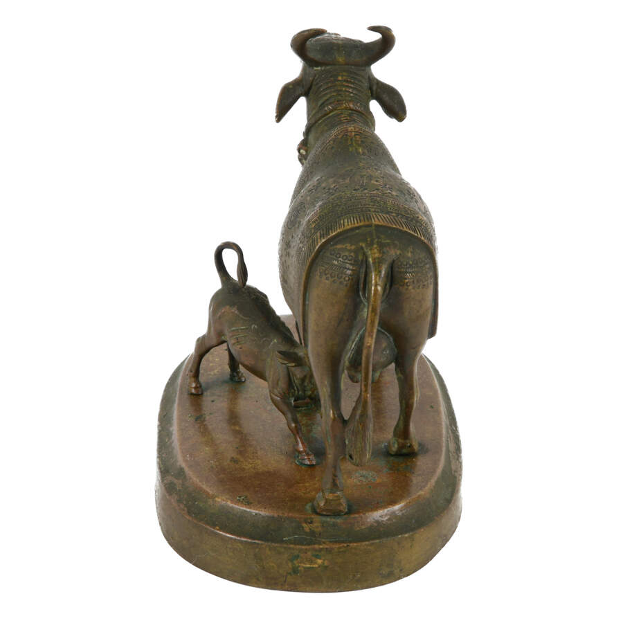 Metal Cow and Calf Sculpture-5