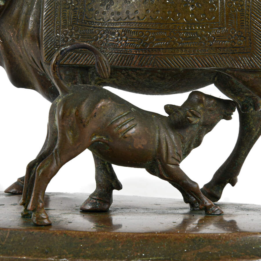 Metal Cow and Calf Sculpture-2