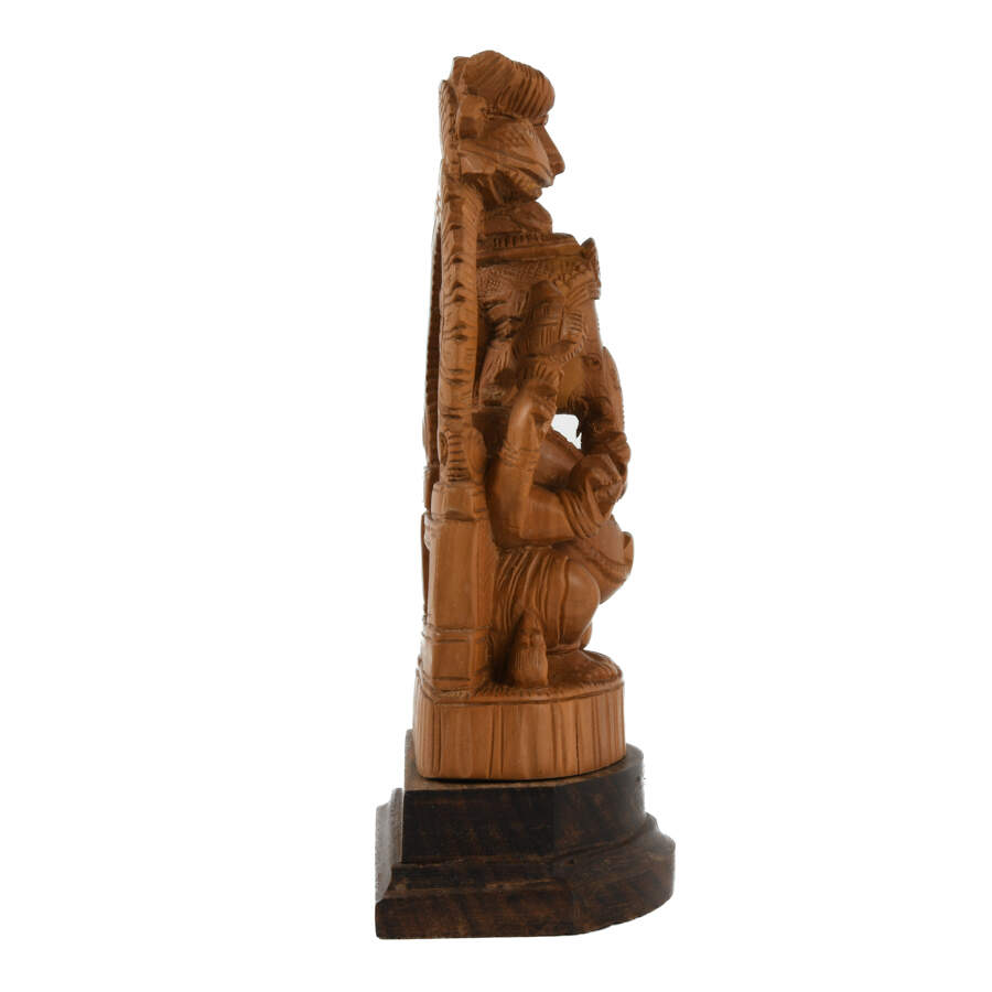 Antique Wooden Four-Armed Ganesha Statue-4