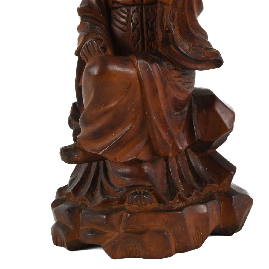 Antique Signed Carved Wood Asian Scholar-6