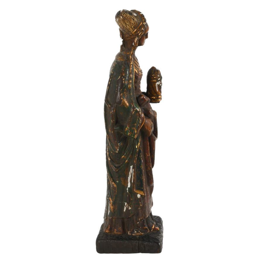 Medieval Wooden Figure of Saint Mary Magdalene-4