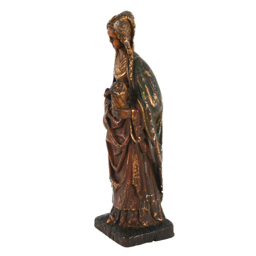 Medieval Wooden Figure of Saint Mary Magdalene-2