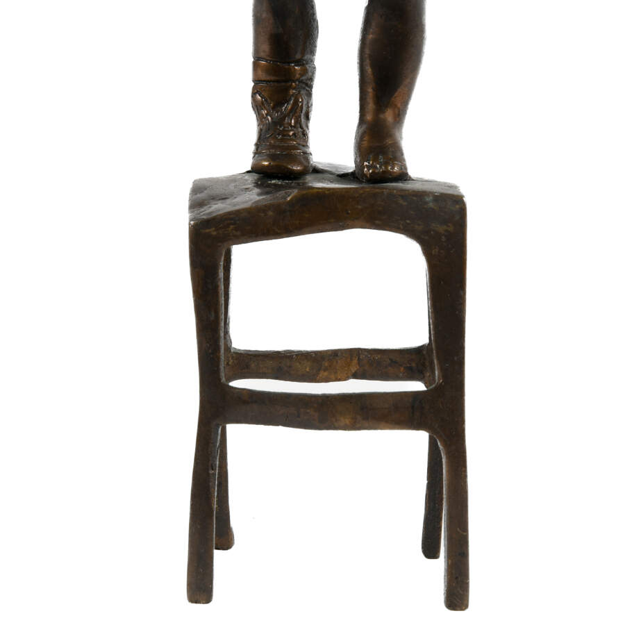 Bronze Sculpture Girl on a Stool After Juan Clara Betta-4