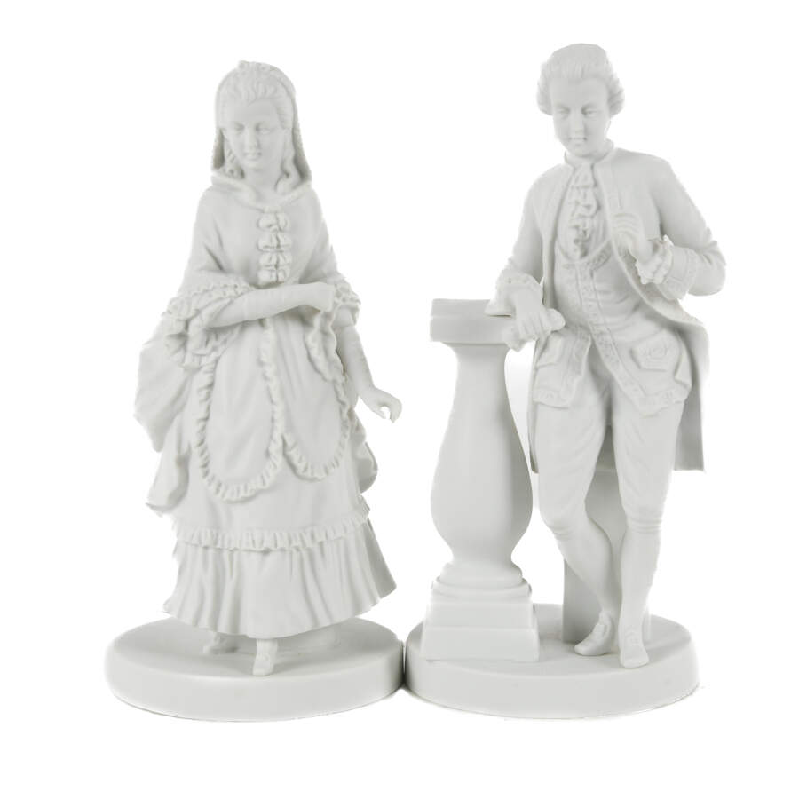 Antique Pair of Bisque Porcelain Figures-1