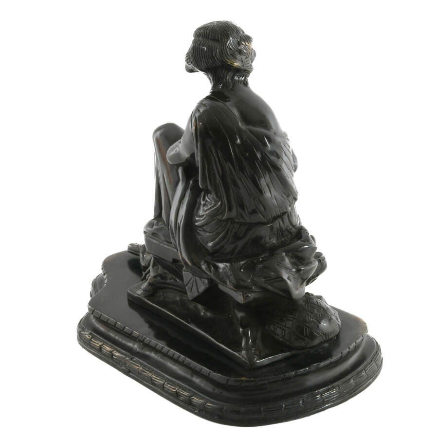 Antique Cast Metal "The Pensive Maiden" Figure-4