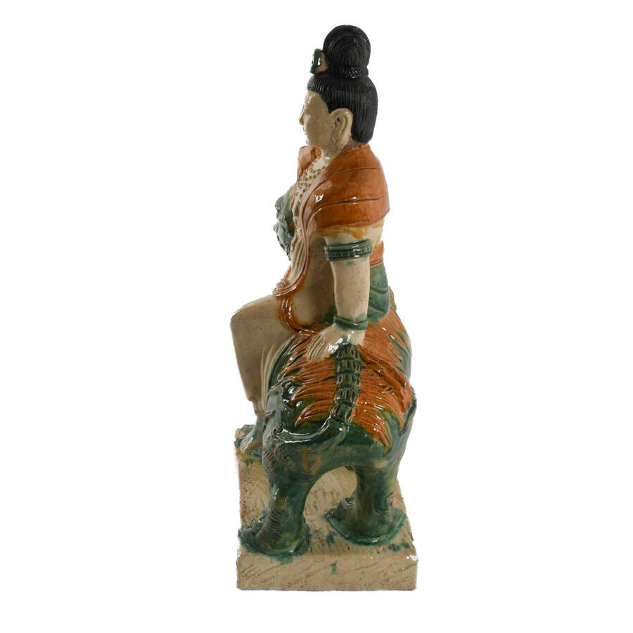 Chinese Glazed Ceramic Emperor on Horse Figurine-2