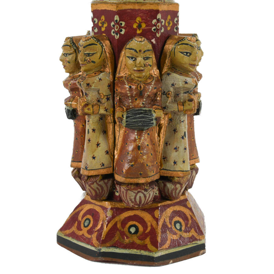 Antique Wooden South Asain Temple Column-6