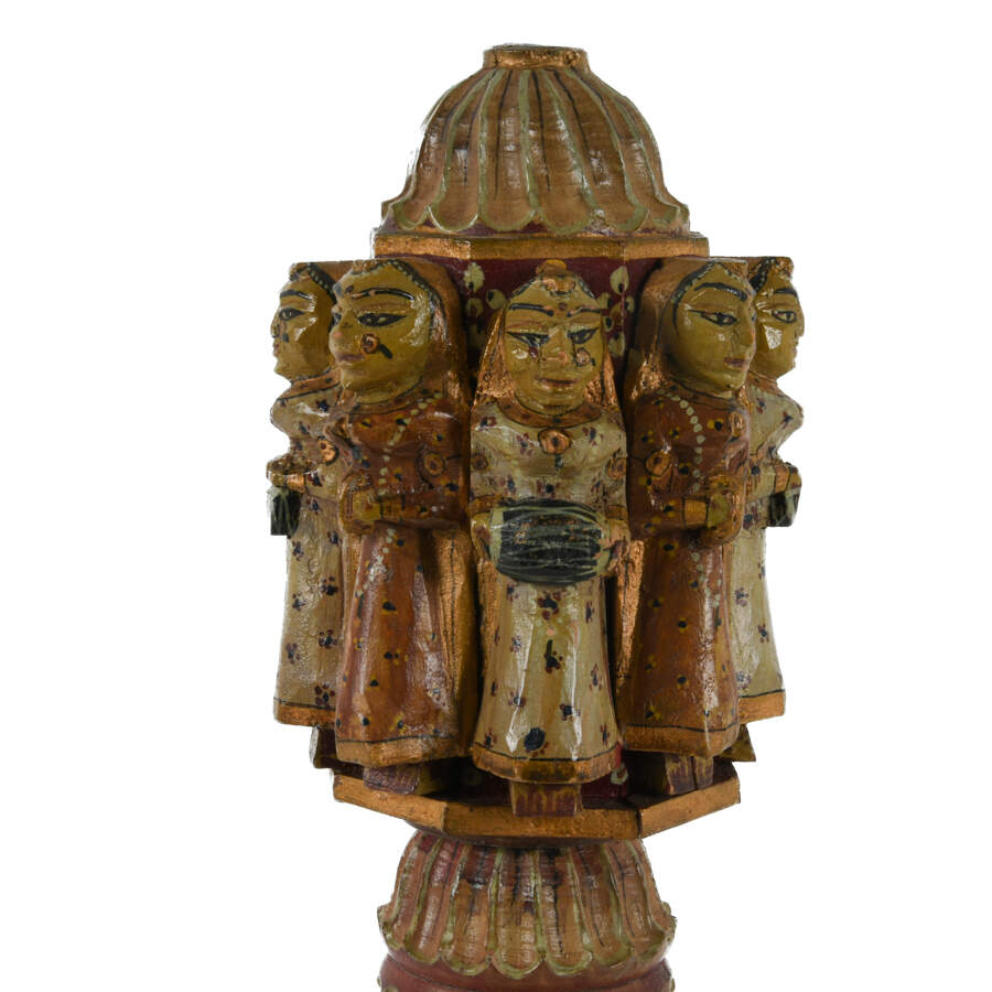 Antique Wooden South Asain Temple Column-4