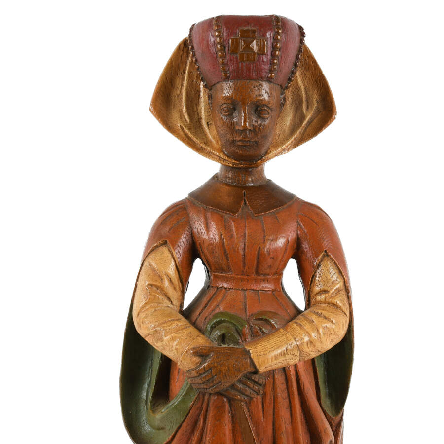 Ceramic Painted Medieval Lady Figure-5