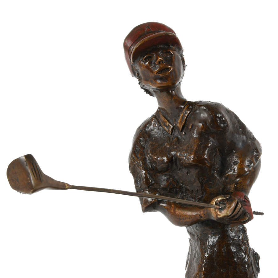 Female Bronze Golfer on Marble Base By Amilkar Ariza-5