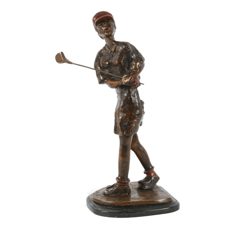 Female Bronze Golfer on Marble Base By Amilkar Ariza-2