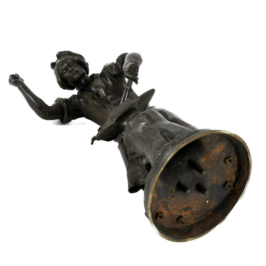 Antique Bronze Blacksmith Sculpture by Adrien Etienne Gaudez-8