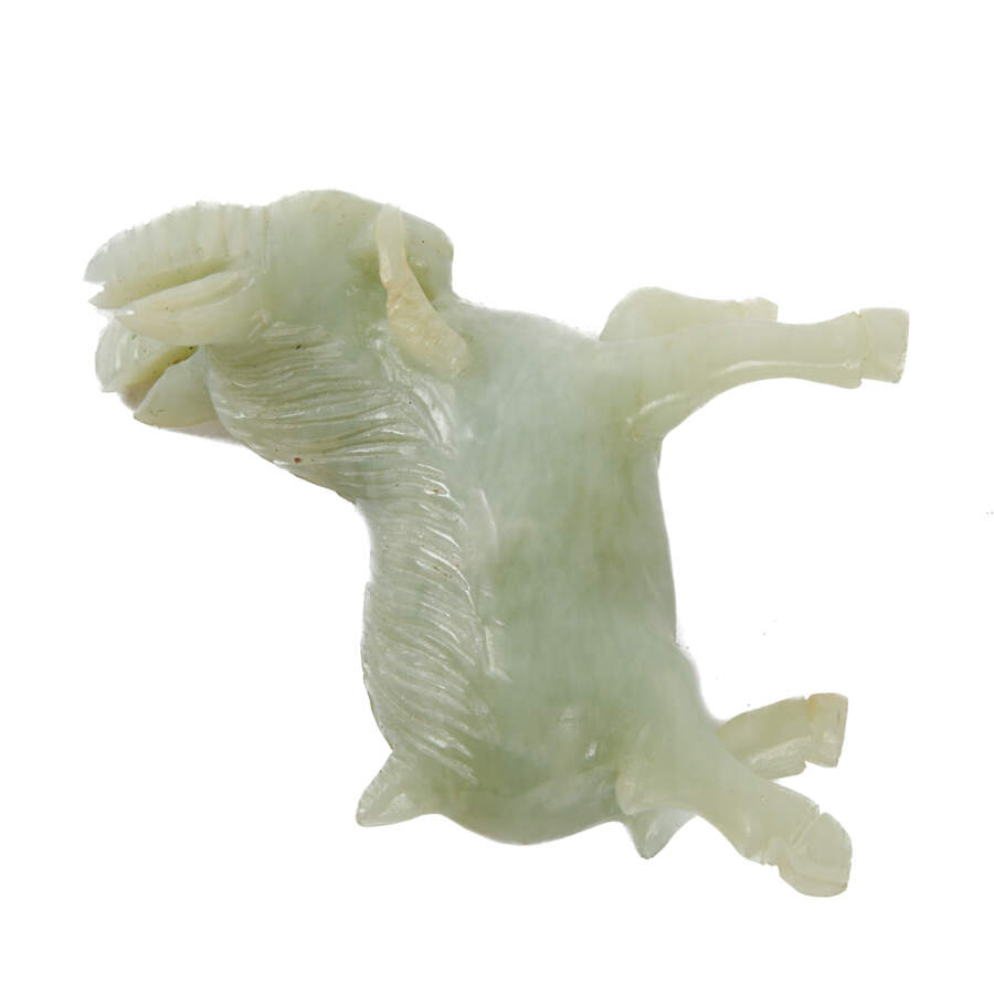 Antique Small Jadeite Goat Figurine-5