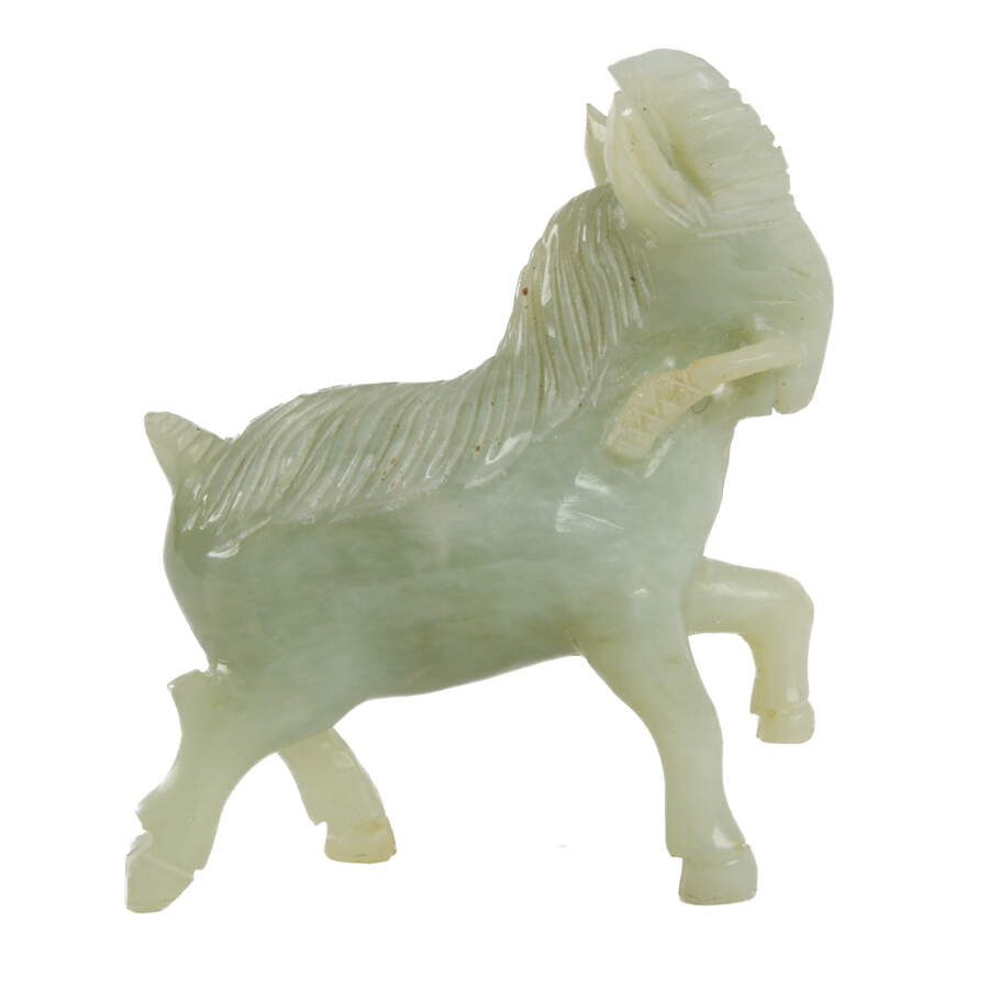 Antique Small Jadeite Goat Figurine-3