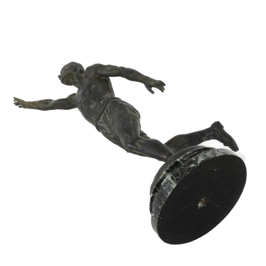 Signed Émile-Nestor Carlier Spelter Sportsman Statue-2
