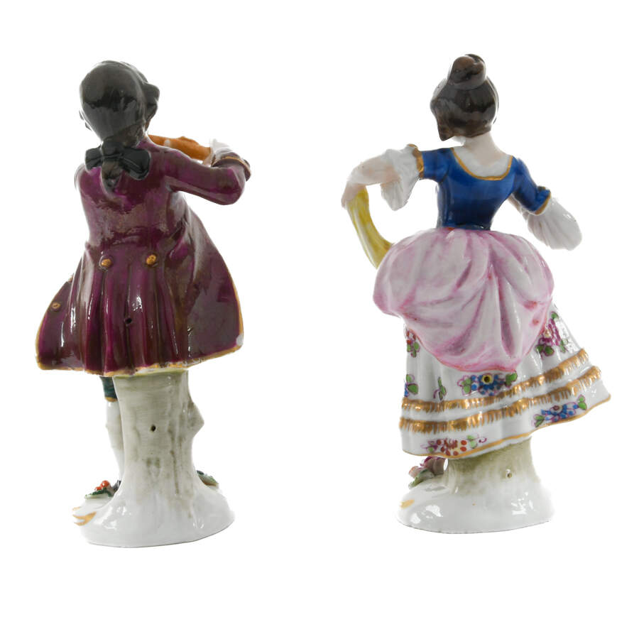 Antique Pair of 19th-Century Royal Vienna Porcelain Figures-2