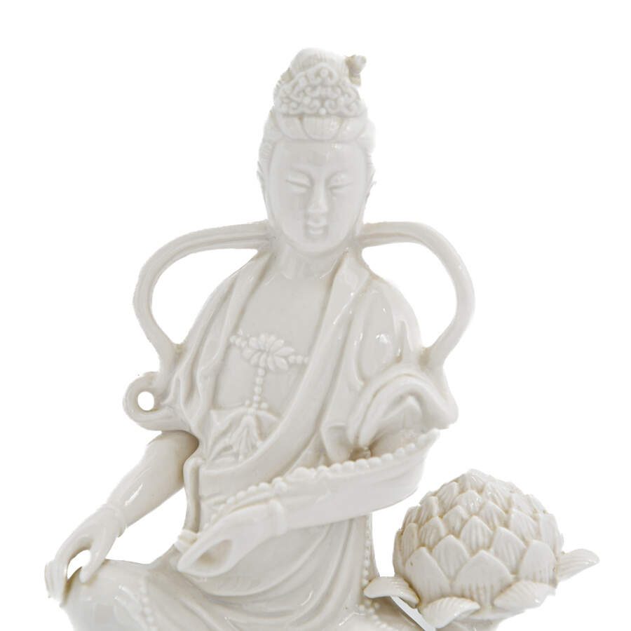 Blanc-De-Chine Quan Yin Porcelain Statue-4