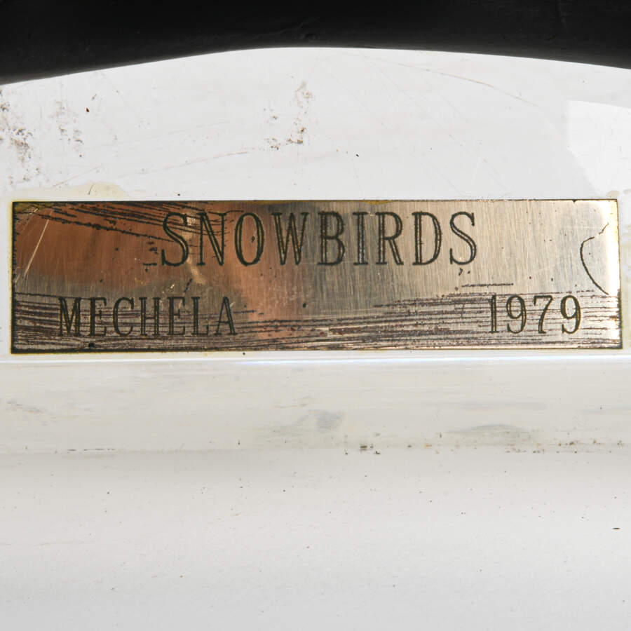 Penguin Mother and Baby Penguin Sculpture Signed "Snowbirds - Mechela 1979"-6