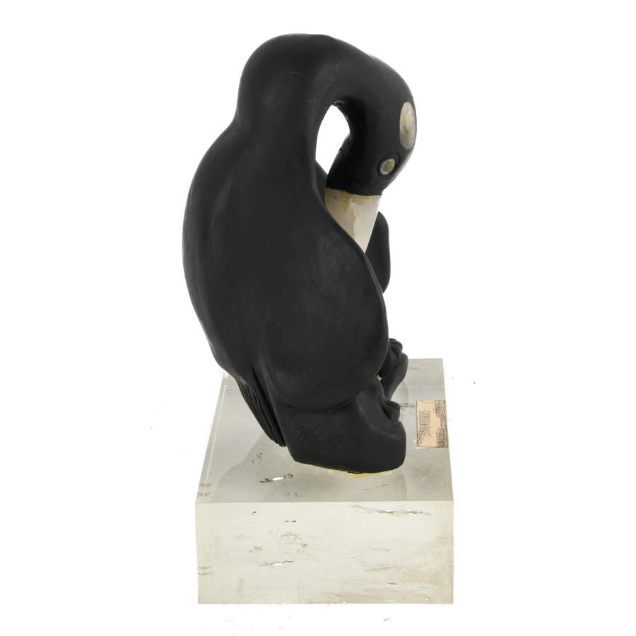 Penguin Mother and Baby Penguin Sculpture Signed "Snowbirds - Mechela 1979"-5