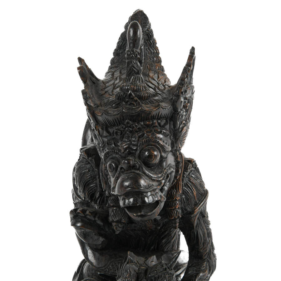 Hindu Hanuman Monkey God and Naga Wood Carving-5