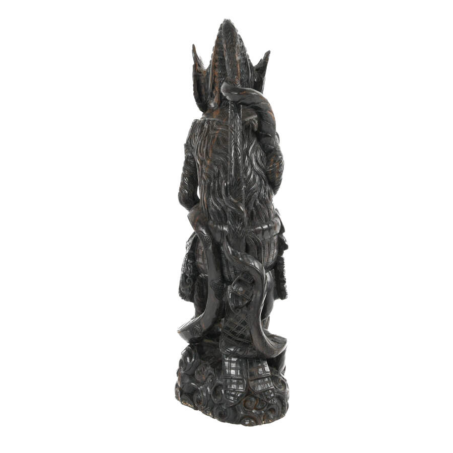 Hindu Hanuman Monkey God and Naga Wood Carving-4