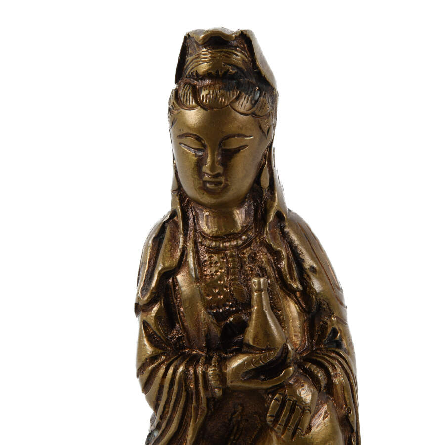 Gilt Bronze Seated Kwan-Yin Statue-2