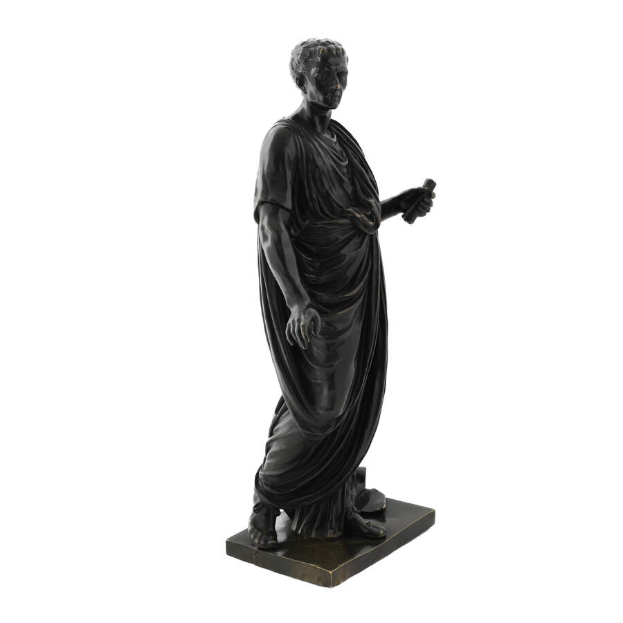 Antique French Bronze Sculpture Roman Emperor by Mathurin Moreau-5