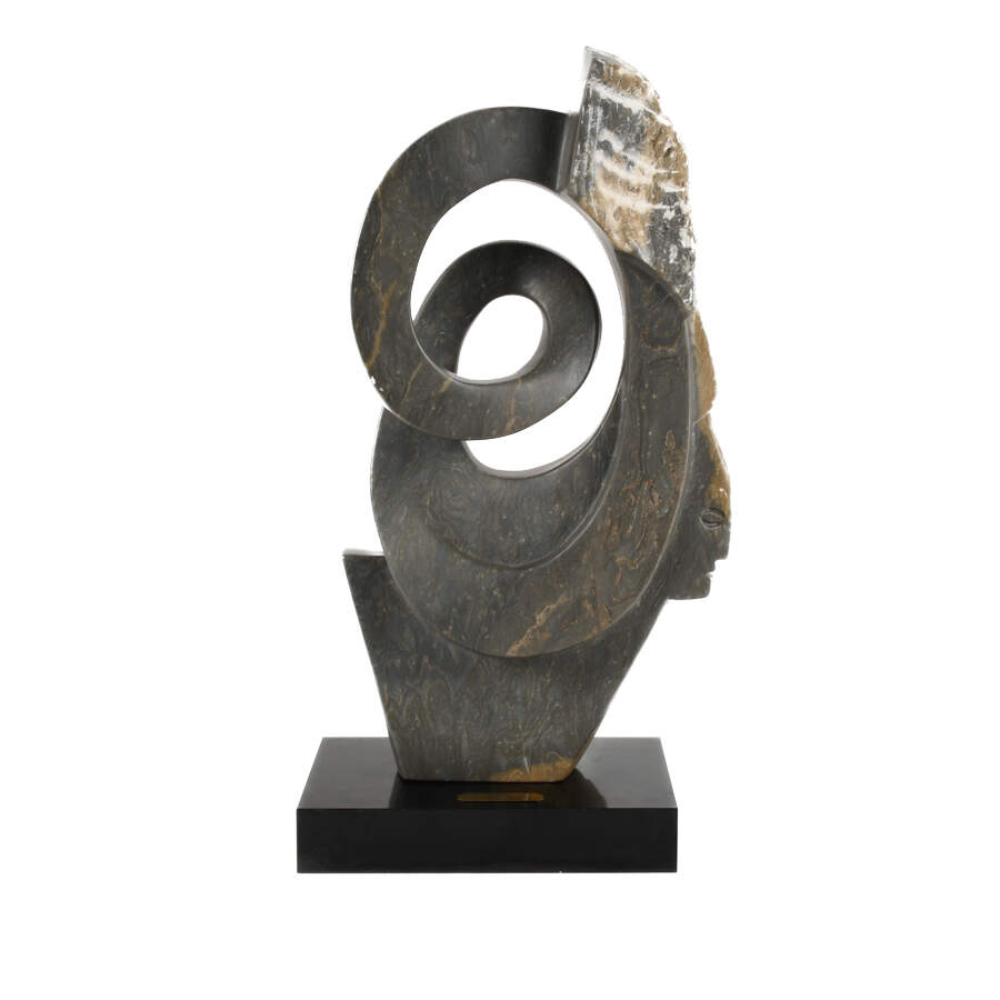 El Jefe "Hoona" Swirl Abstract Marble Sculpture-1