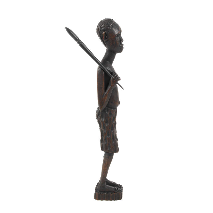 African Mali Carved Wood Woman Statue-6