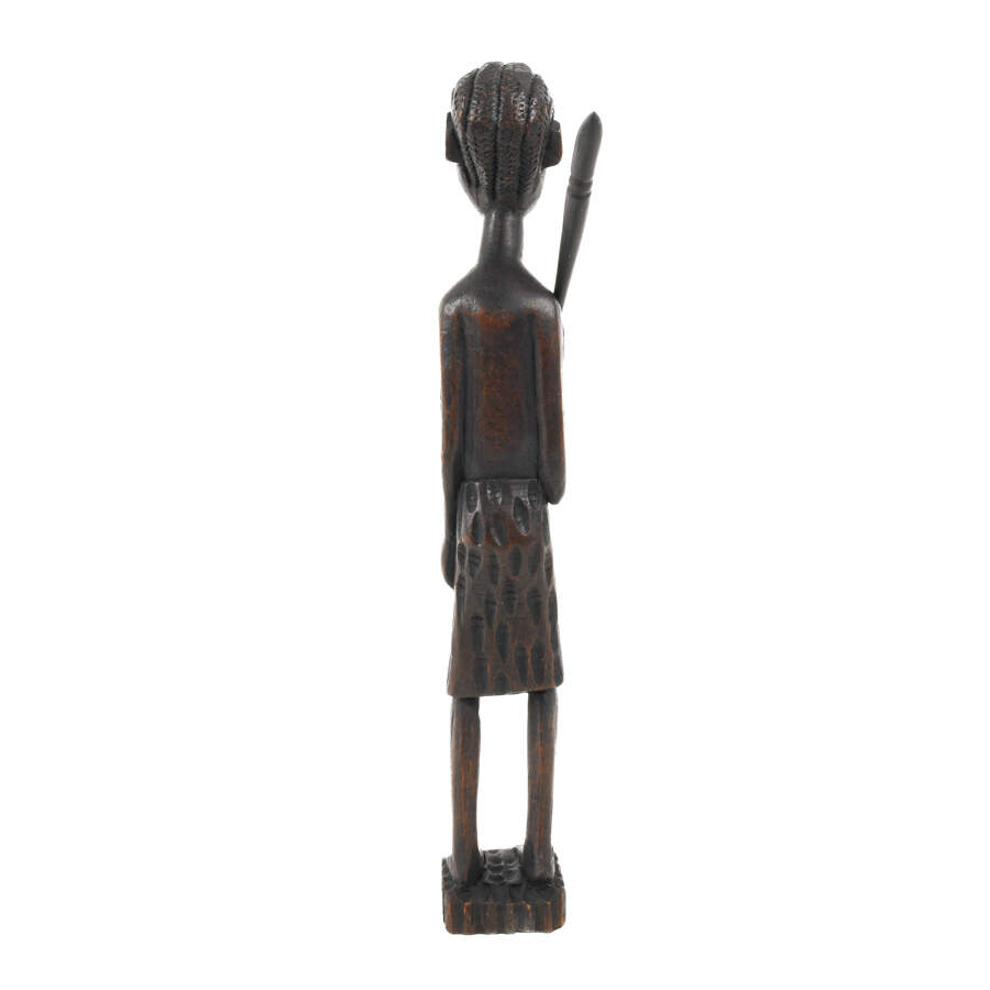 African Mali Carved Wood Woman Statue-5