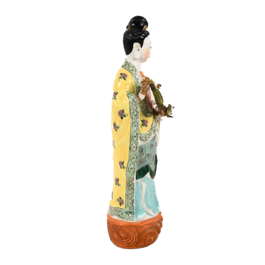 Maitland-Smith Chinese Ceramic Guan Yin Statue-6