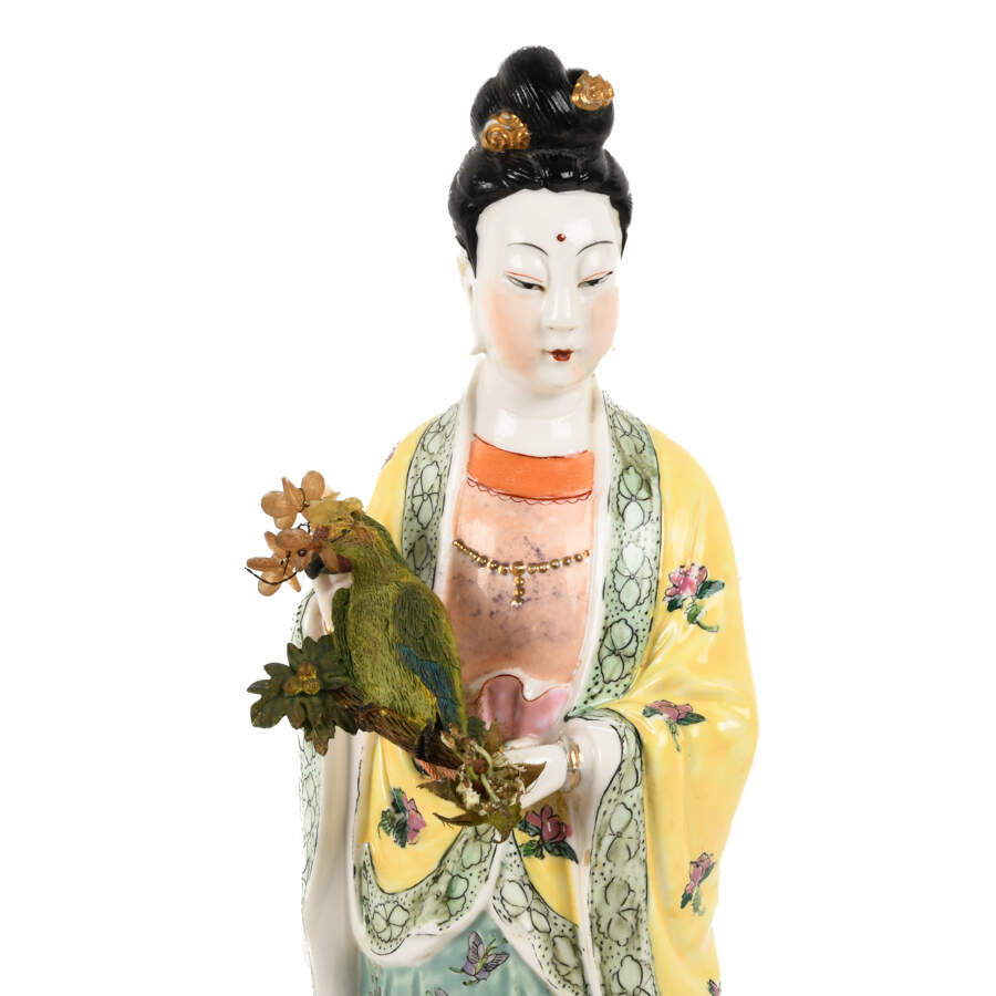Maitland-Smith Chinese Ceramic Guan Yin Statue-2