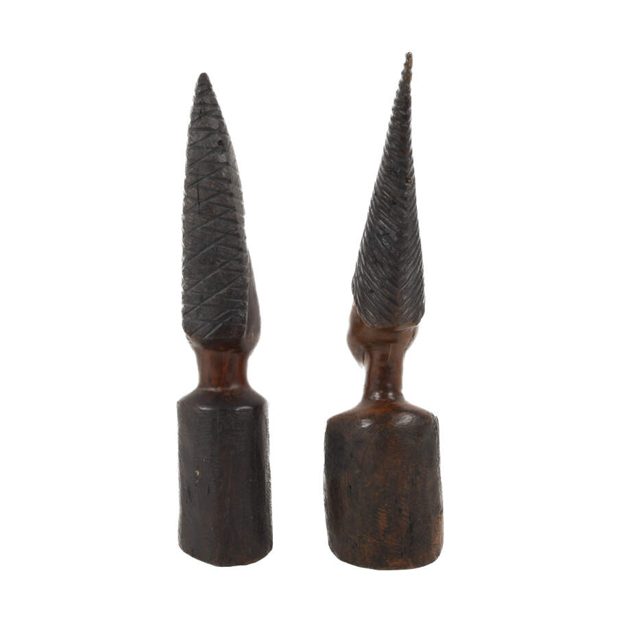 Pair of New Guinea Carved Wood Statues-6