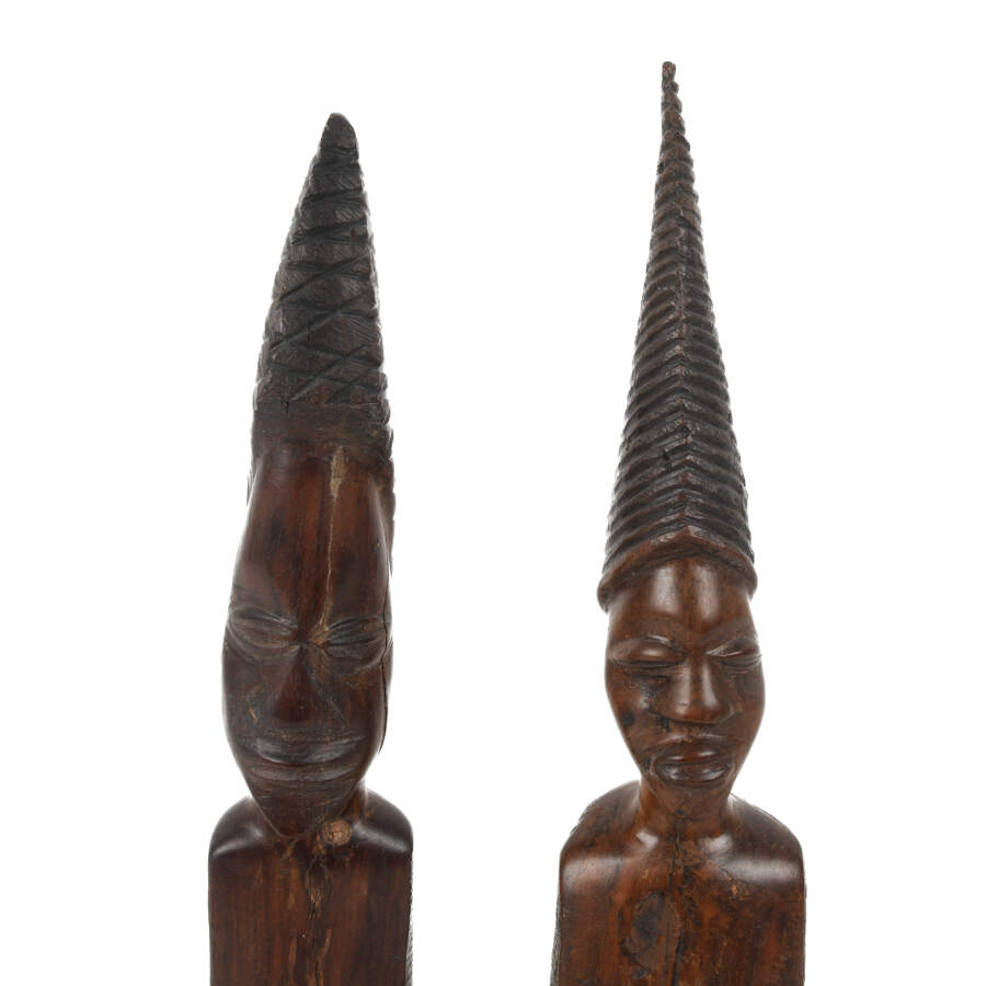 Pair of New Guinea Carved Wood Statues-3