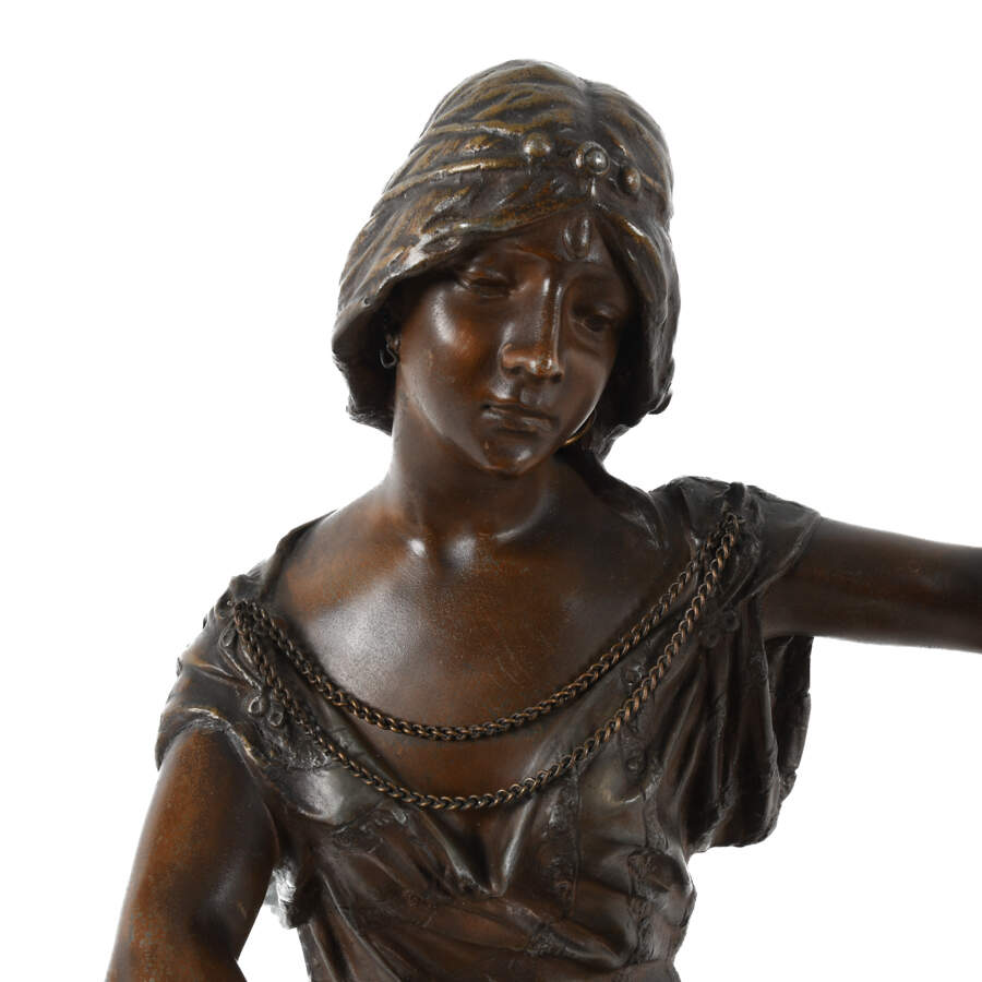 Spelter Egyptienne No. 1 Statue By Georges Charles Coudray-8
