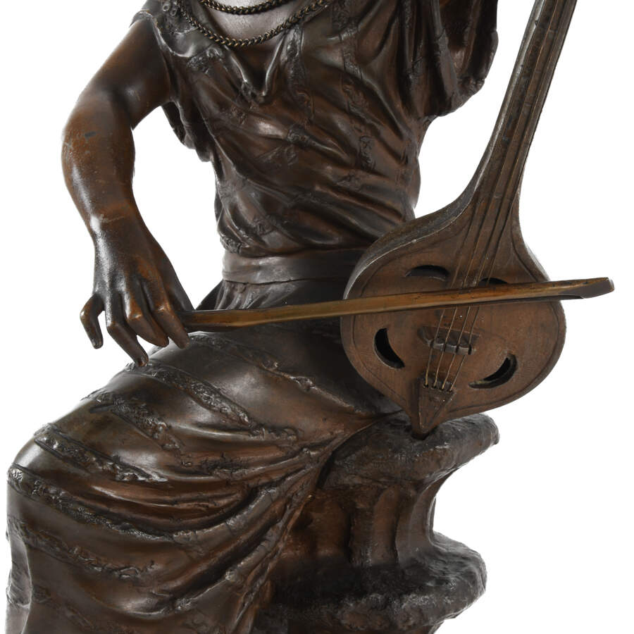 Spelter Egyptienne No. 1 Statue By Georges Charles Coudray-7