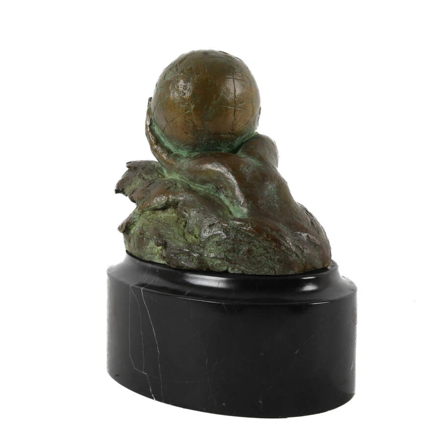 Mara Dominioni's Bronze World and Hand Sculpture-5