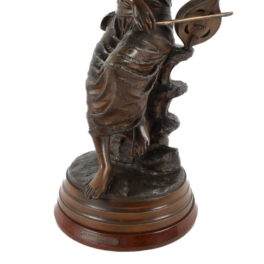 Spelter Egyptienne No. 1 Statue By Georges Charles Coudray-3