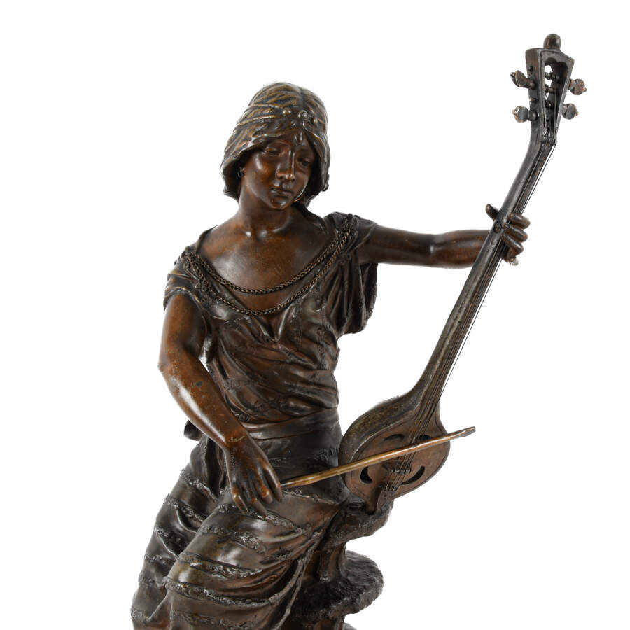 Spelter Egyptienne No. 1 Statue By Georges Charles Coudray-2
