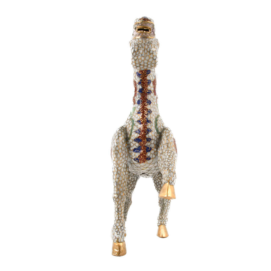 Chinese Cloisonné Tang Horse Statue-4