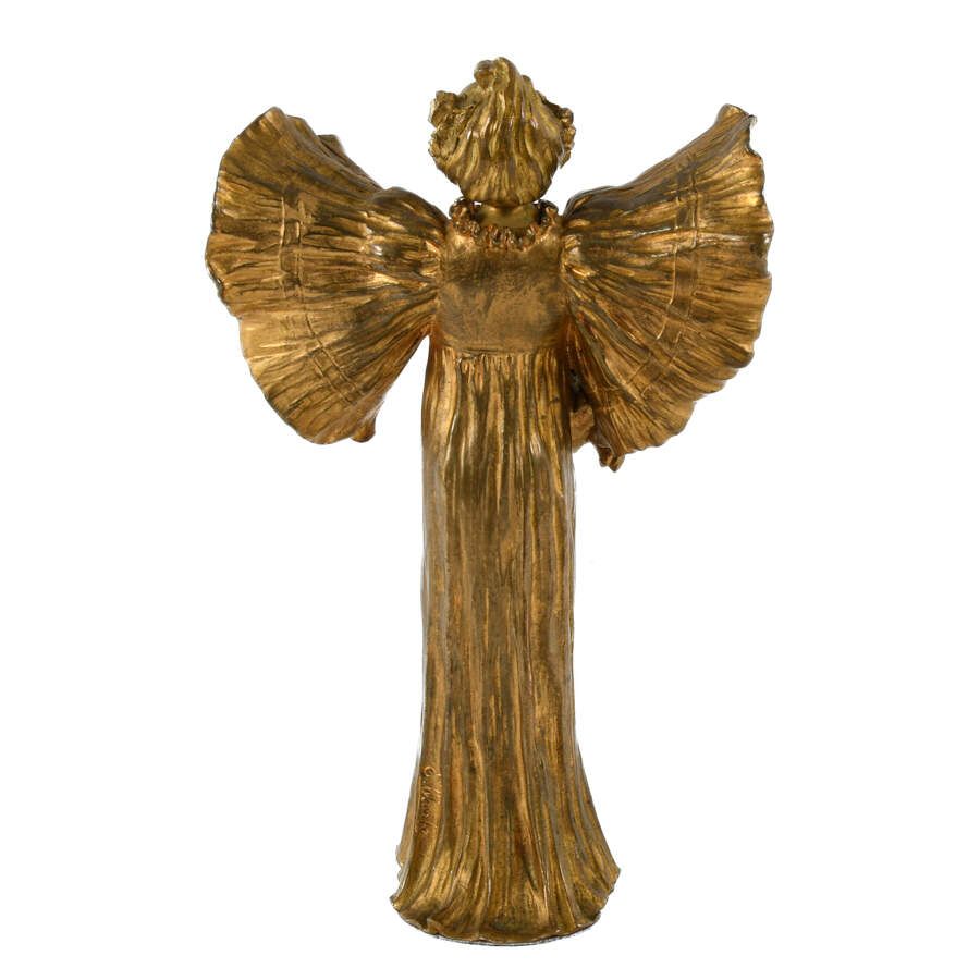 Antique Art Nouveau Ernest Wante Gilt Bronze Jugendstil Statue-6