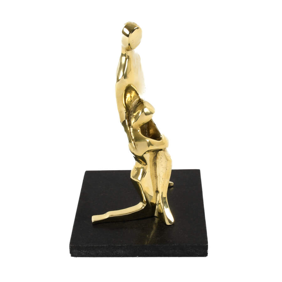 Loving Couple Brass Sculpture Grouping on a Marble Base-4