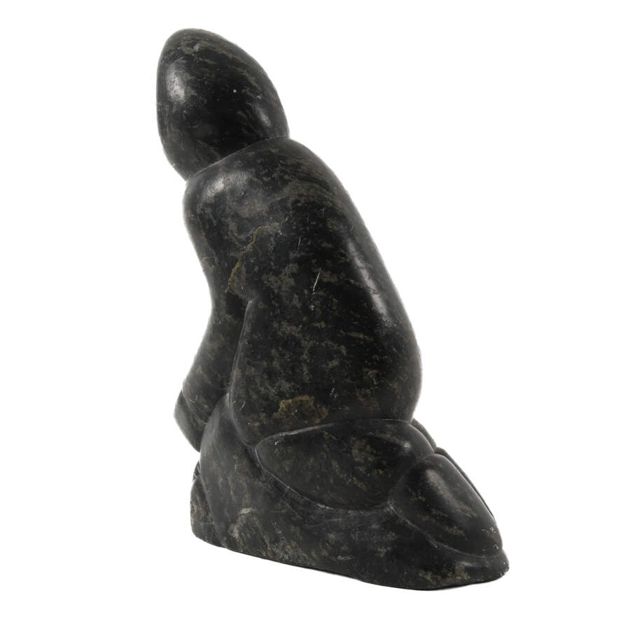 Carved Stone Inuit Eskimo Statue-4
