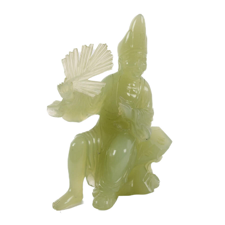 Carved Jade Warrior Statue-6