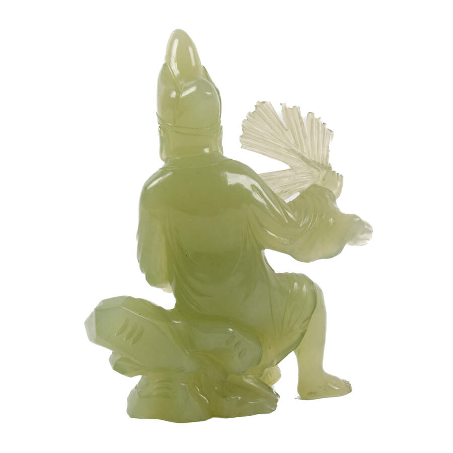 Carved Jade Warrior Statue-5