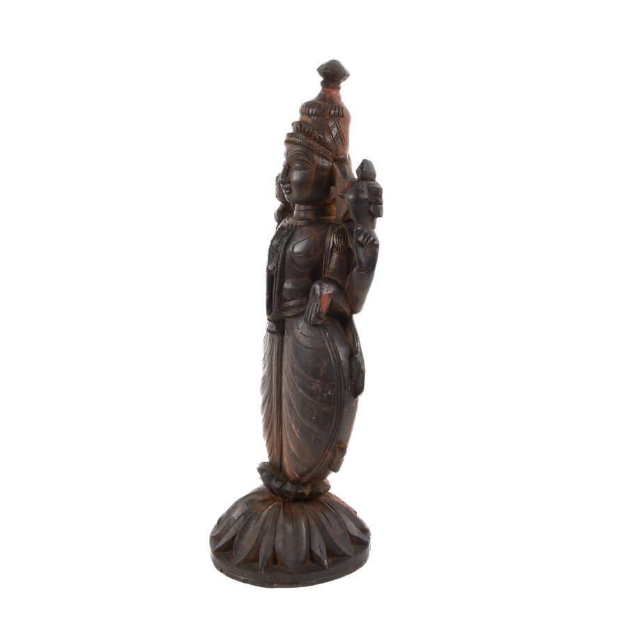 Antique Carved Wood Vishnu Dashavatara Statue-4
