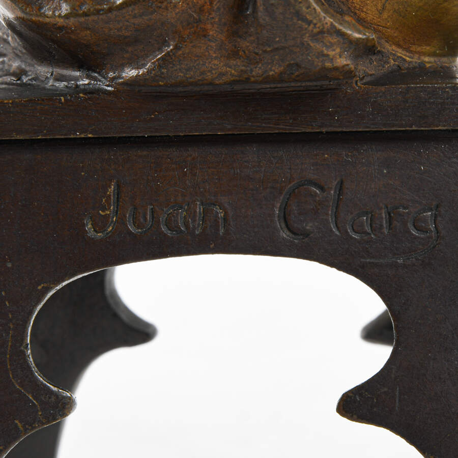 Bronze Sculpture "Girl with Shoe" After Juan Clara Ayats-7